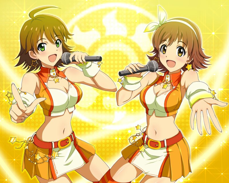 Two Anime Girls Singing — Yellow, Energetic