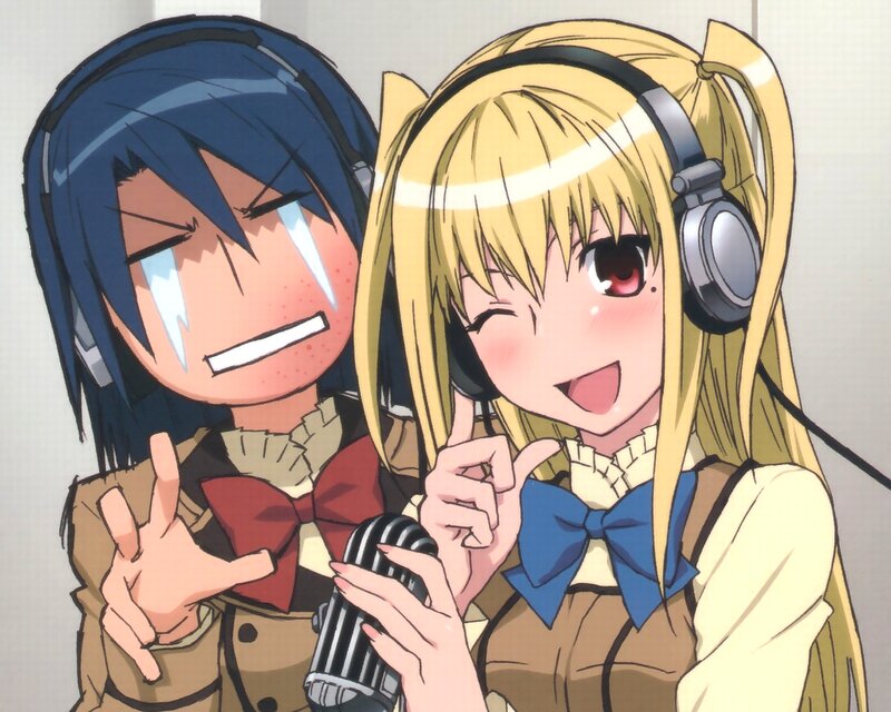 Two Anime Girls Singing — Yellow, Happy