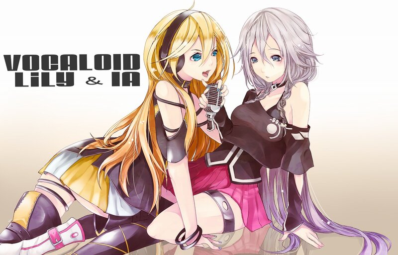 Two Anime Girls Singing — Yellow, Playful