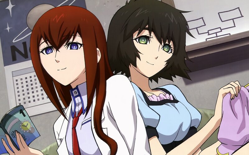 Two Anime Girls Sitting — Brown, Calm, Book