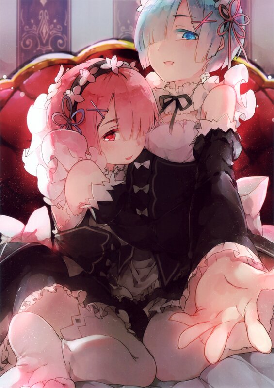 Two Anime Girls Sitting — Pink, Calm, Digital Art