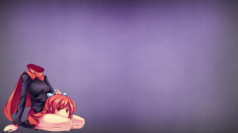 Two Anime Girls Sitting — Purple, Calm, Anime Art
