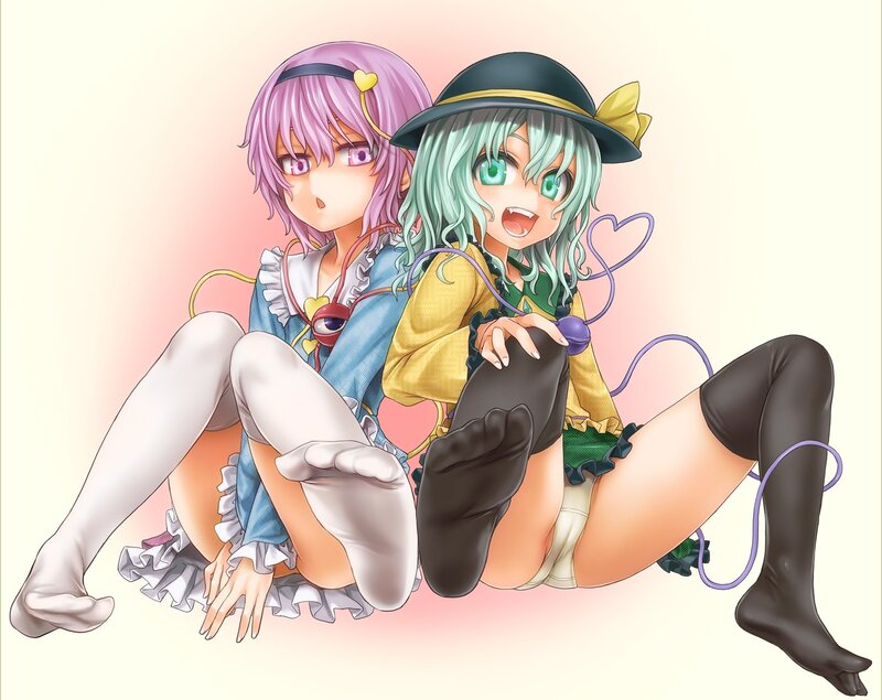 Two anime girls sitting together