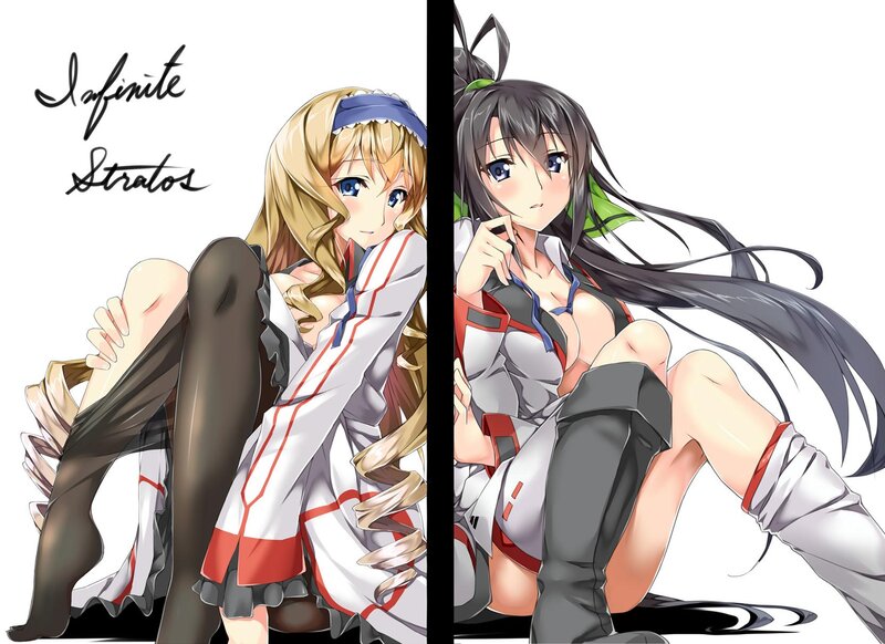 Two Anime Girls Sitting — White, Calm, Long Hair