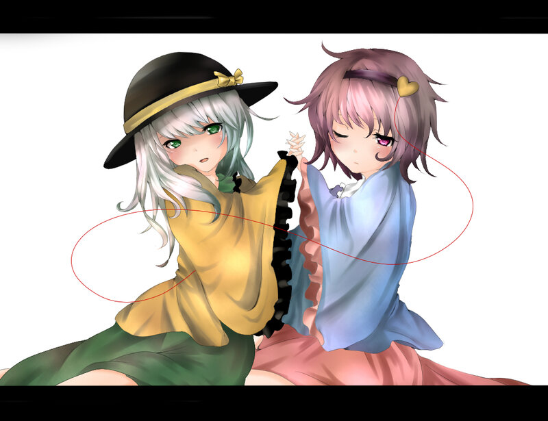 Two Anime Girls Sitting — Yellow, Calm, Hat