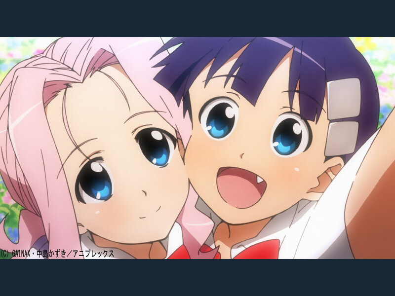 two anime girls smiling