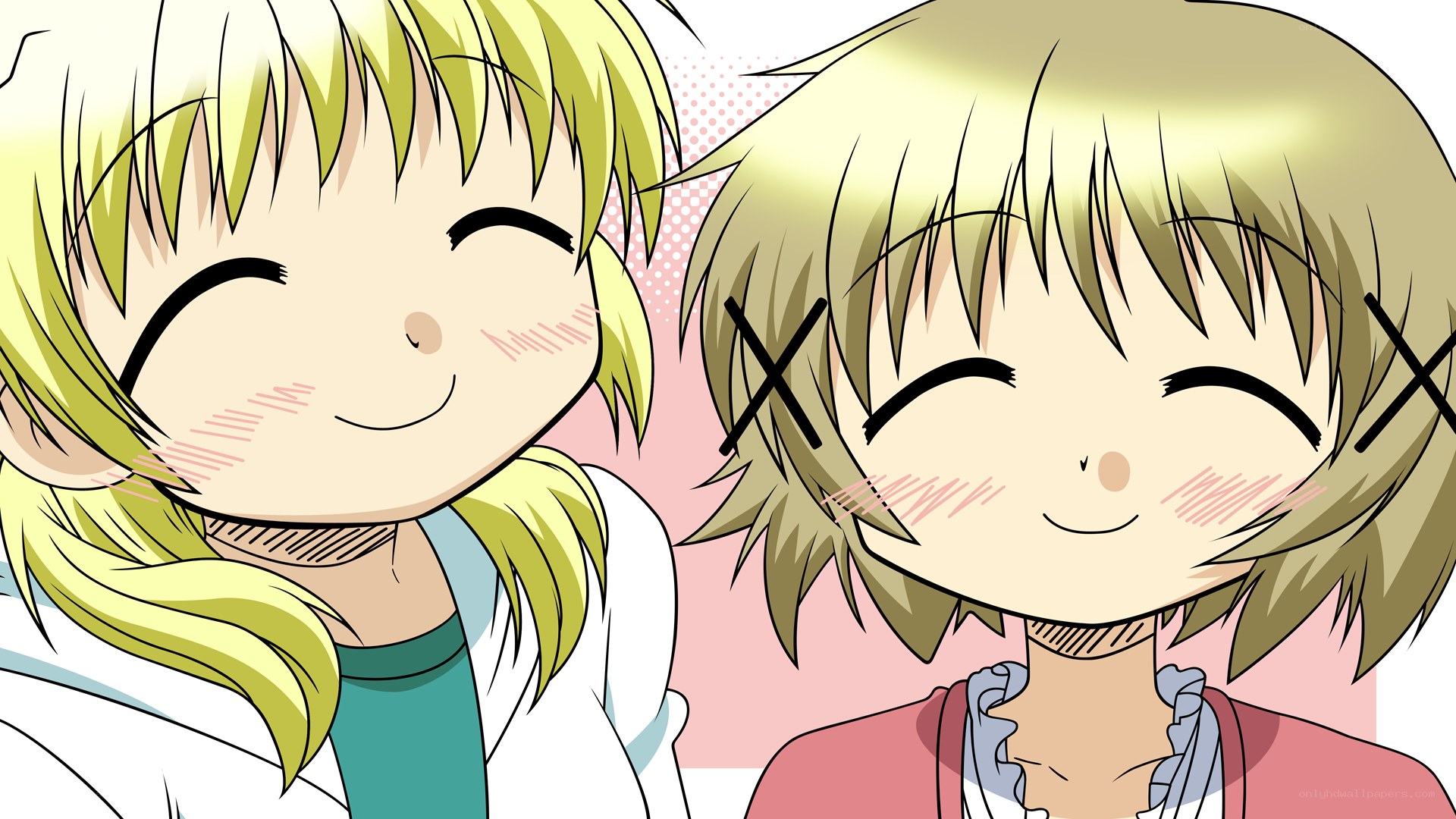 Two anime girls smiling