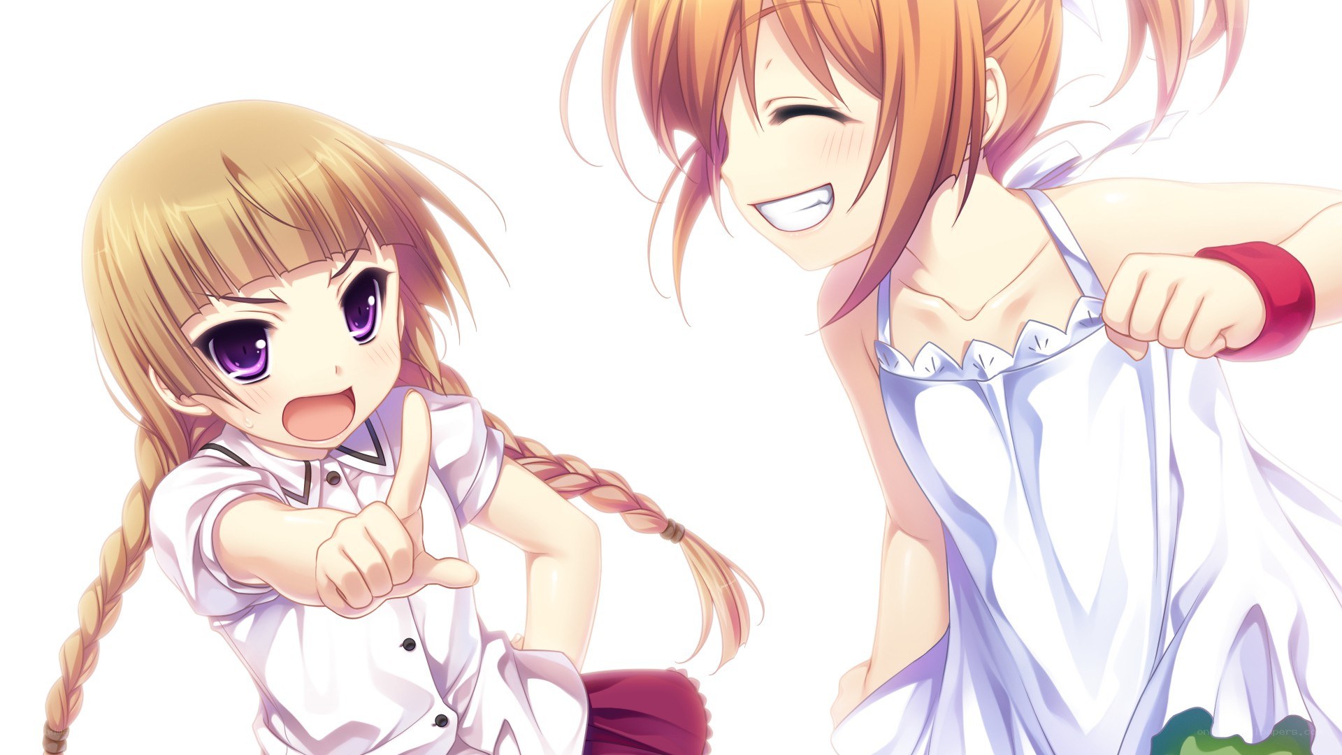 two anime girls smiling