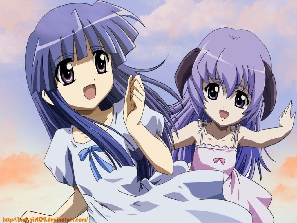 two anime girls smiling