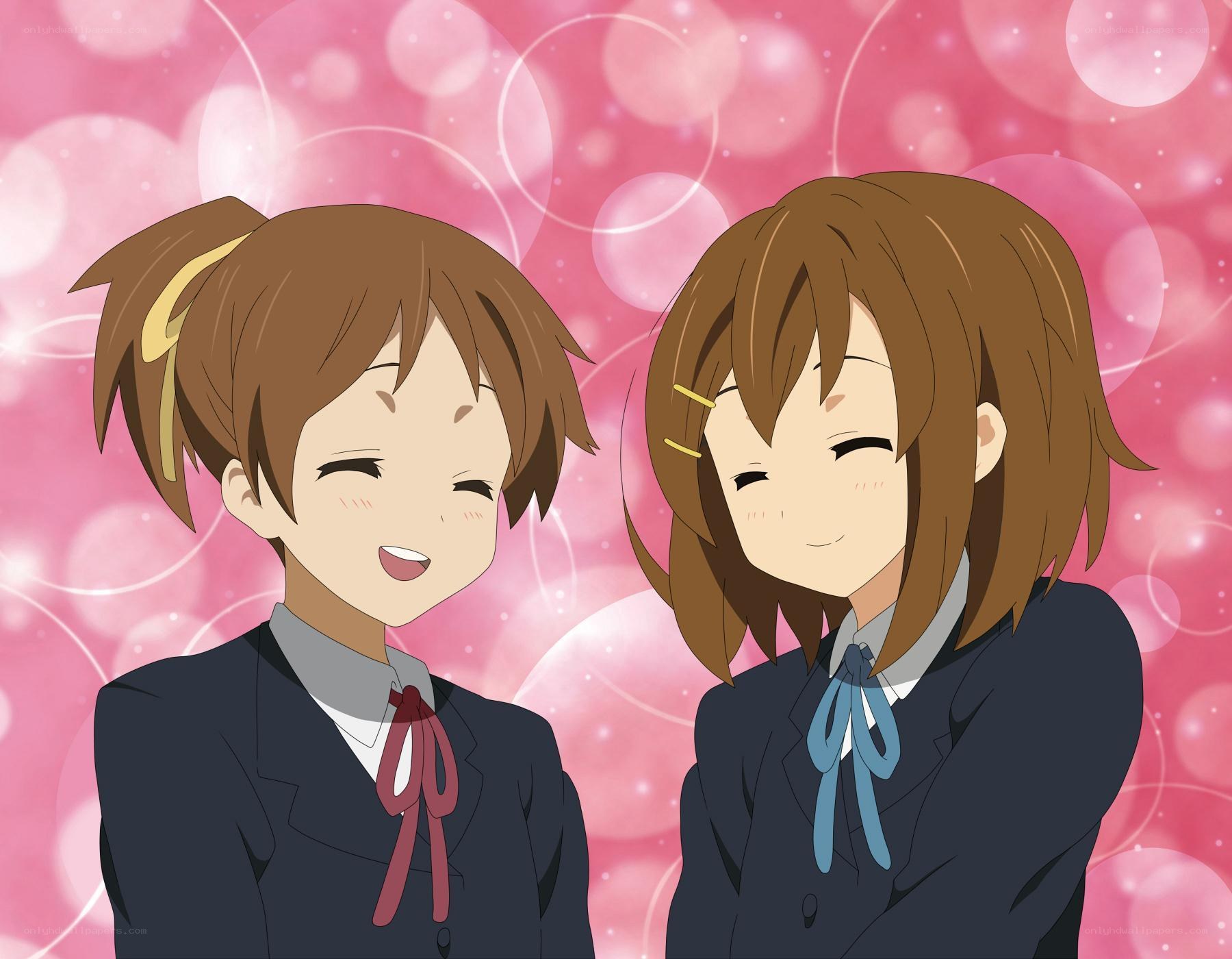 Two anime girls smiling