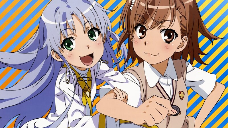 Two anime girls smiling together