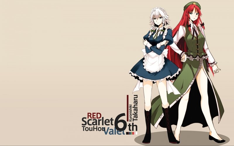 Two Anime Girls Standing — Beige