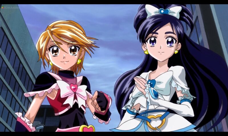 Two Anime Girls Standing — Blue, Calm, Afternoon