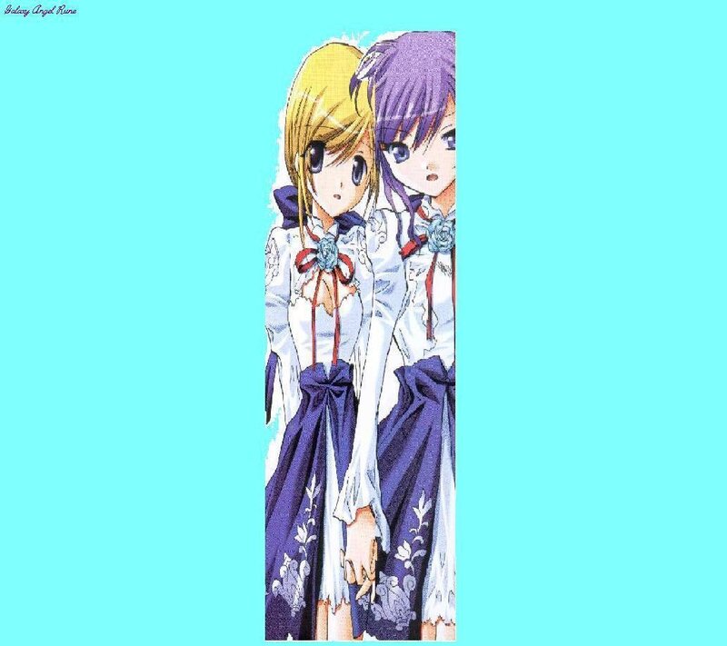 Two Anime Girls Standing — Blue, Calm, Manga