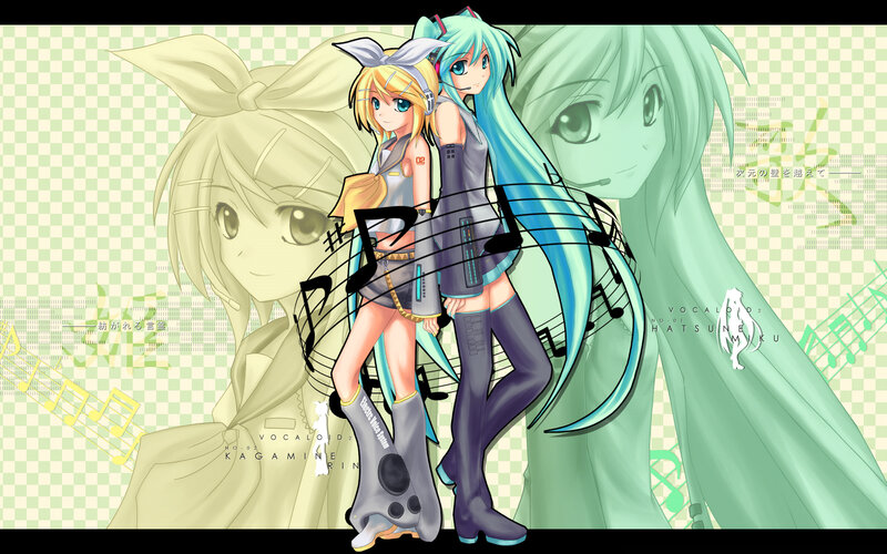 Two Anime Girls Standing — Blue, Playful, Energetic