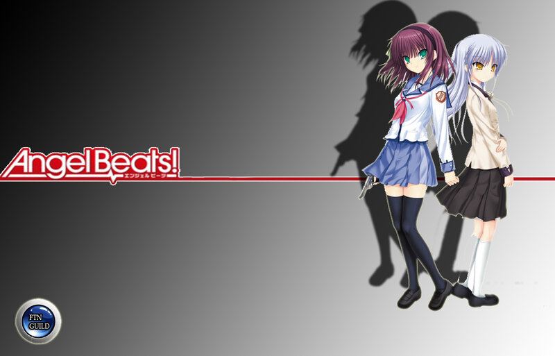Two Anime Girls Standing — Gray