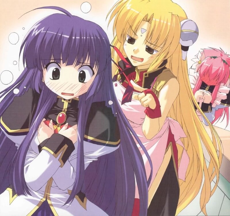 Two Anime Girls Standing — Purple