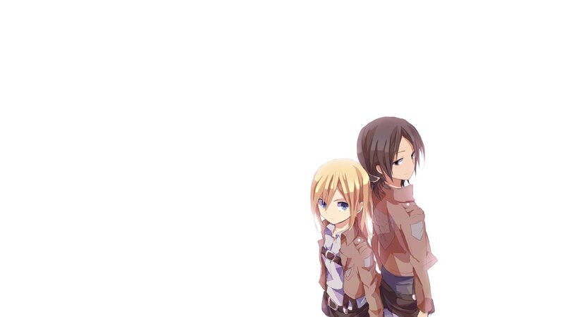 two anime girls standing together