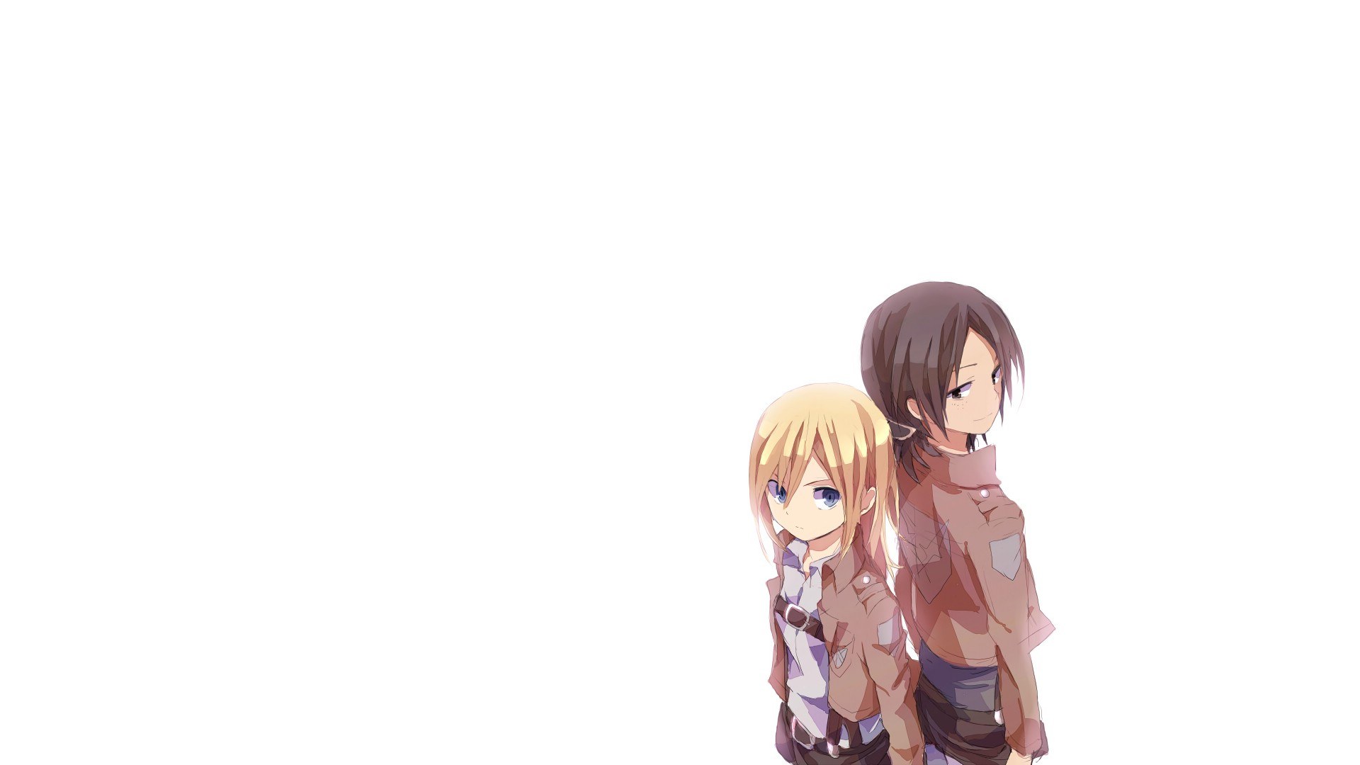 two anime girls standing together