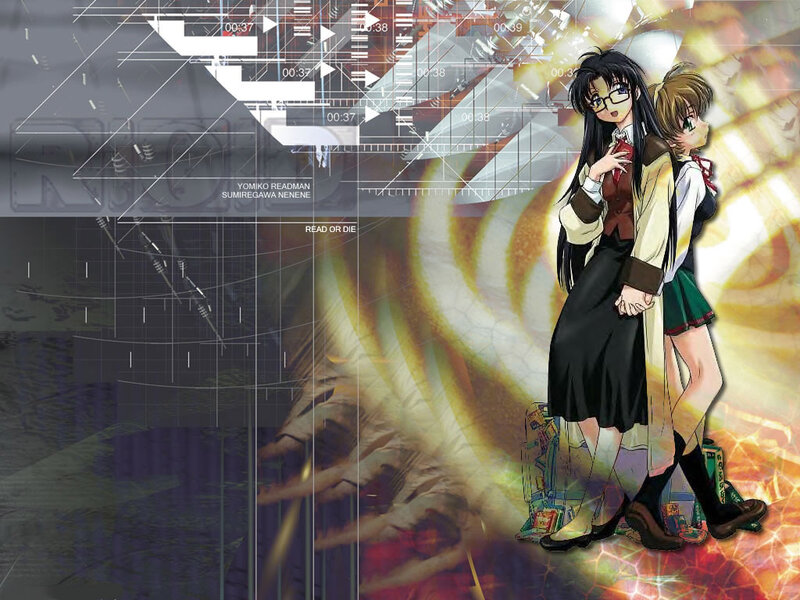 Two Anime Girls Standing — Yellow, Dramatic