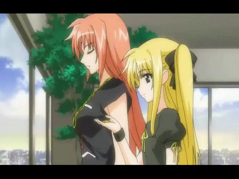Two Anime Girls Standing — Yellow