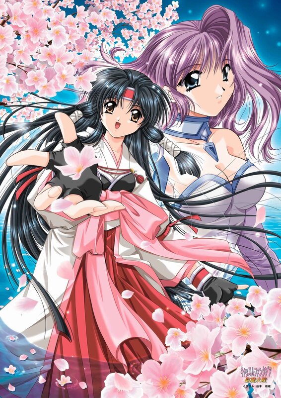 Two Anime Girls under Cherry Blossoms — Pink, Serene, Spring, Cherry Blossoms, Water