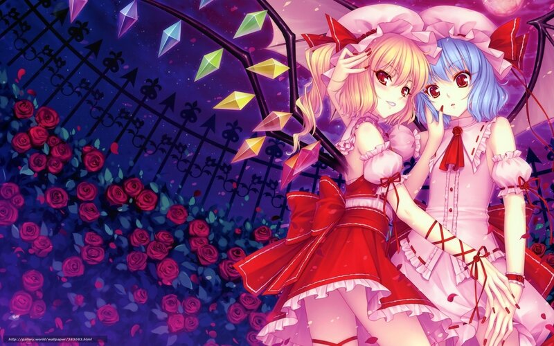 Two Anime Girls under Umbrella — Purple