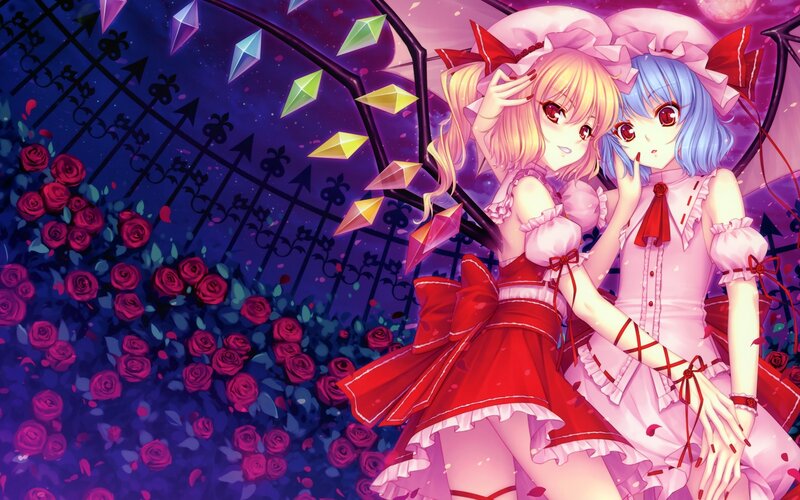 Two Anime Girls under Umbrella