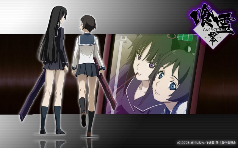 Two Anime Girls Walking — Black