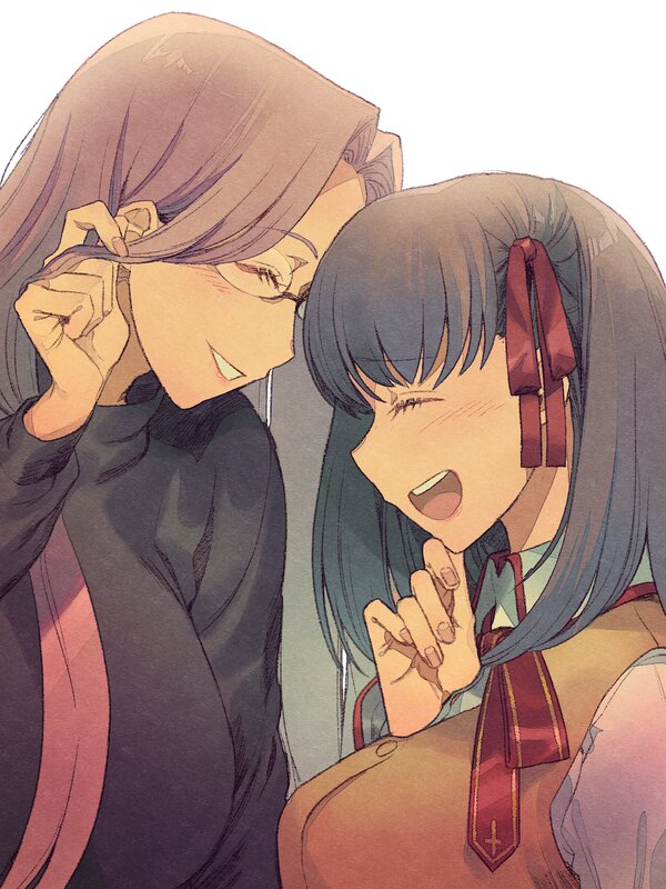 Two Anime Girls Whispering — Brown