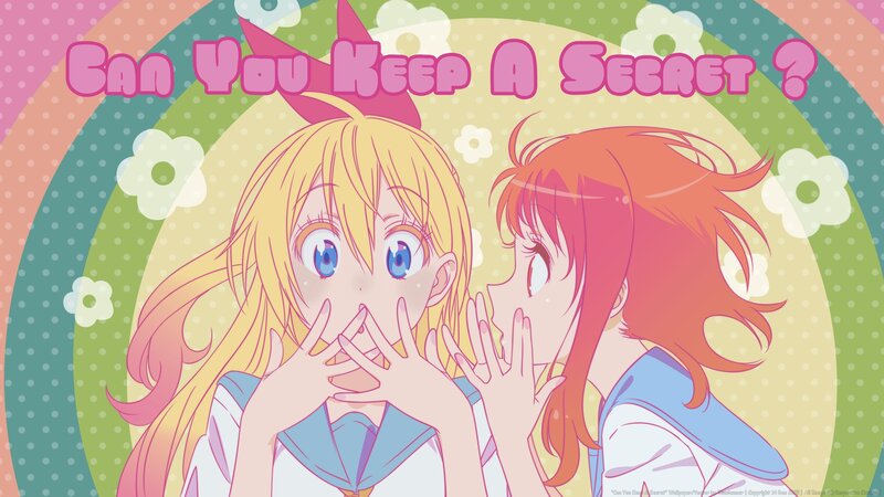 Two Anime Girls Whispering — Pink