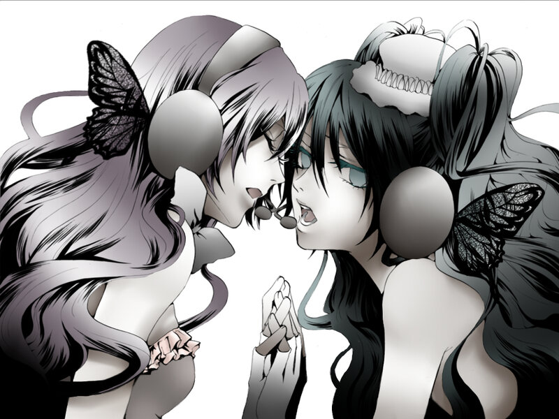 two anime girls whispering