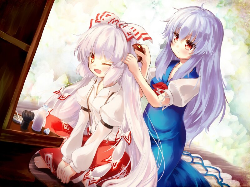 Two Anime Girls — White, Calm, Afternoon