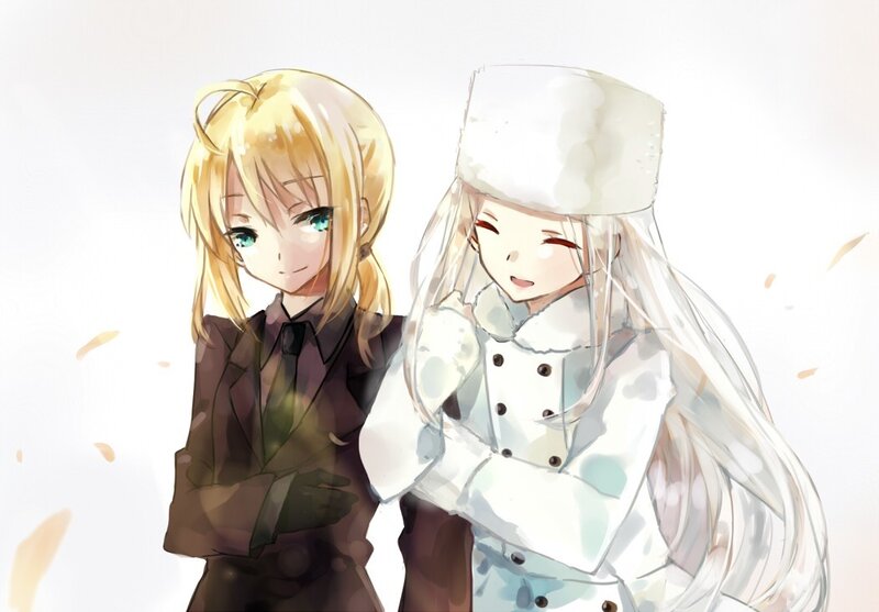 Two Anime Girls — White, Calm, Autumn
