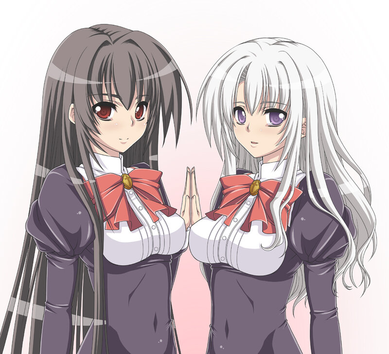 Two Anime Girls — White, Calm, School Uniform