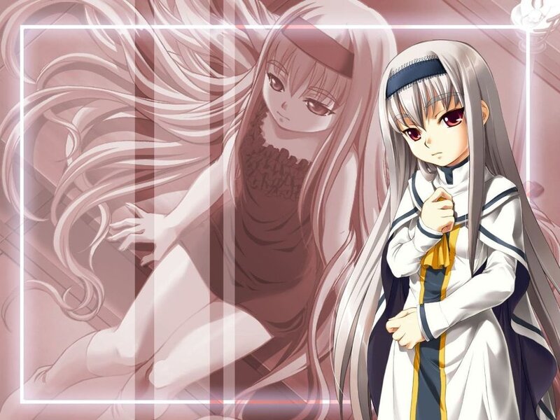 Two Anime Girls — White, Dramatic, Long Hair