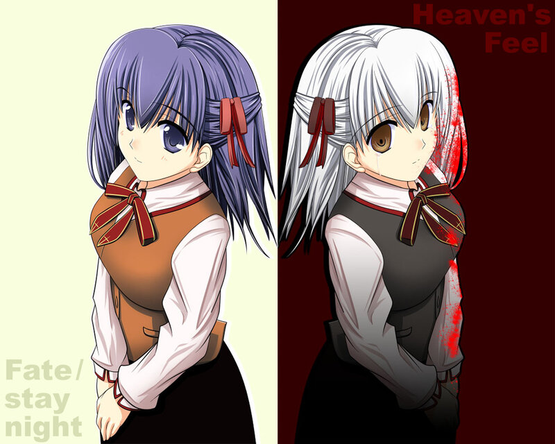 Two Anime Girls — White, Dramatic