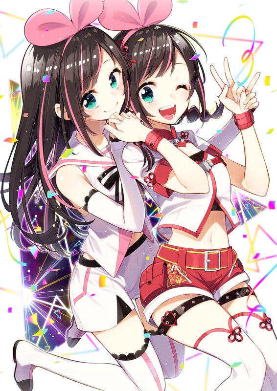 Two Anime Girls — White, Festive