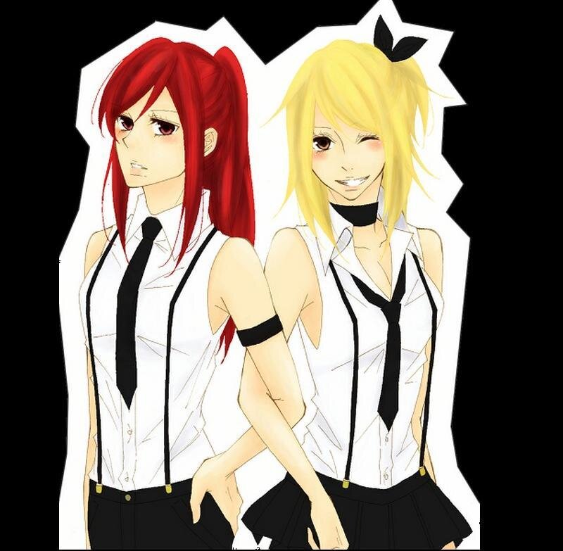Two Anime Girls — White, Neutral, White Shirts
