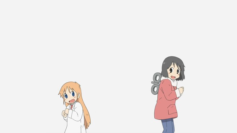 Two Anime Girls — White, Playful, Coats