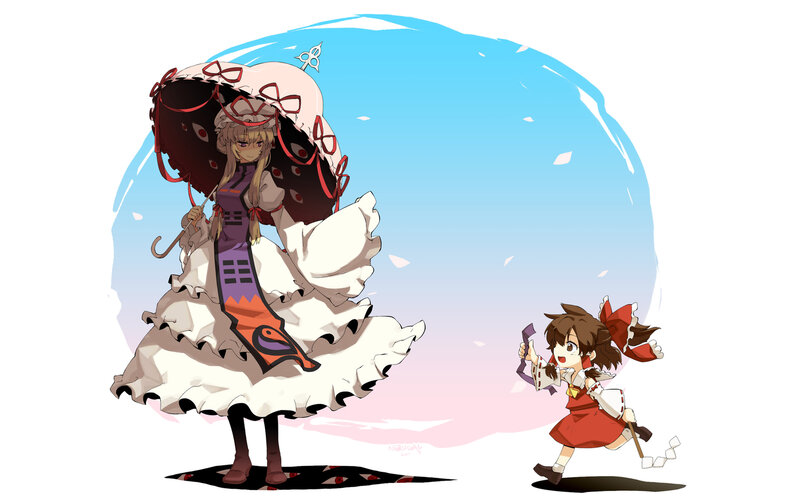 Two Anime Girls — White, Playful, Spring