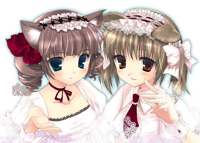 Two Anime Girls — White, Sweet