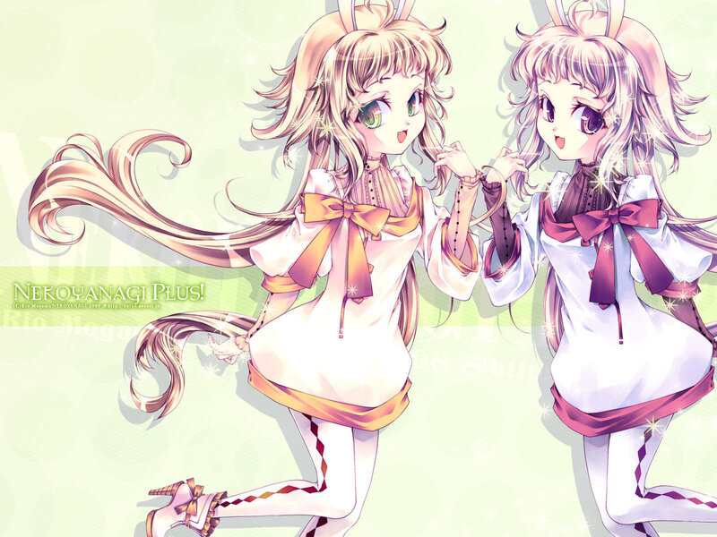 Two Anime Girls — White