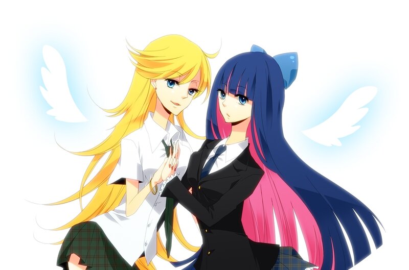 two anime girls with angel wings