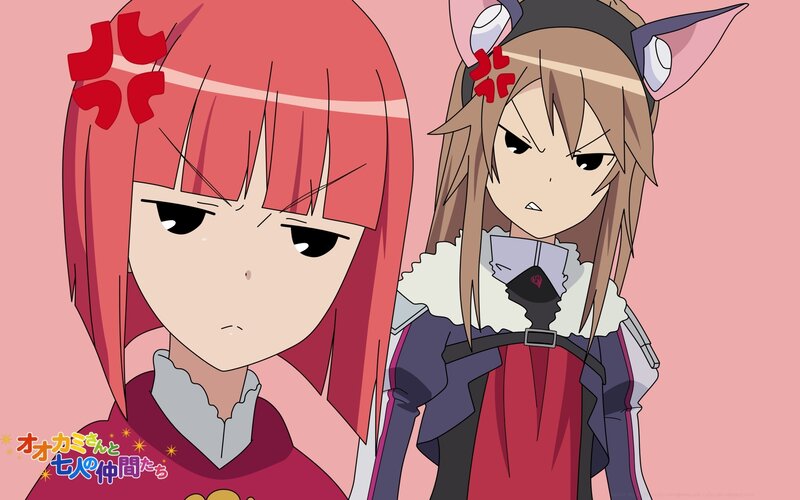 Two anime girls with angry expressions