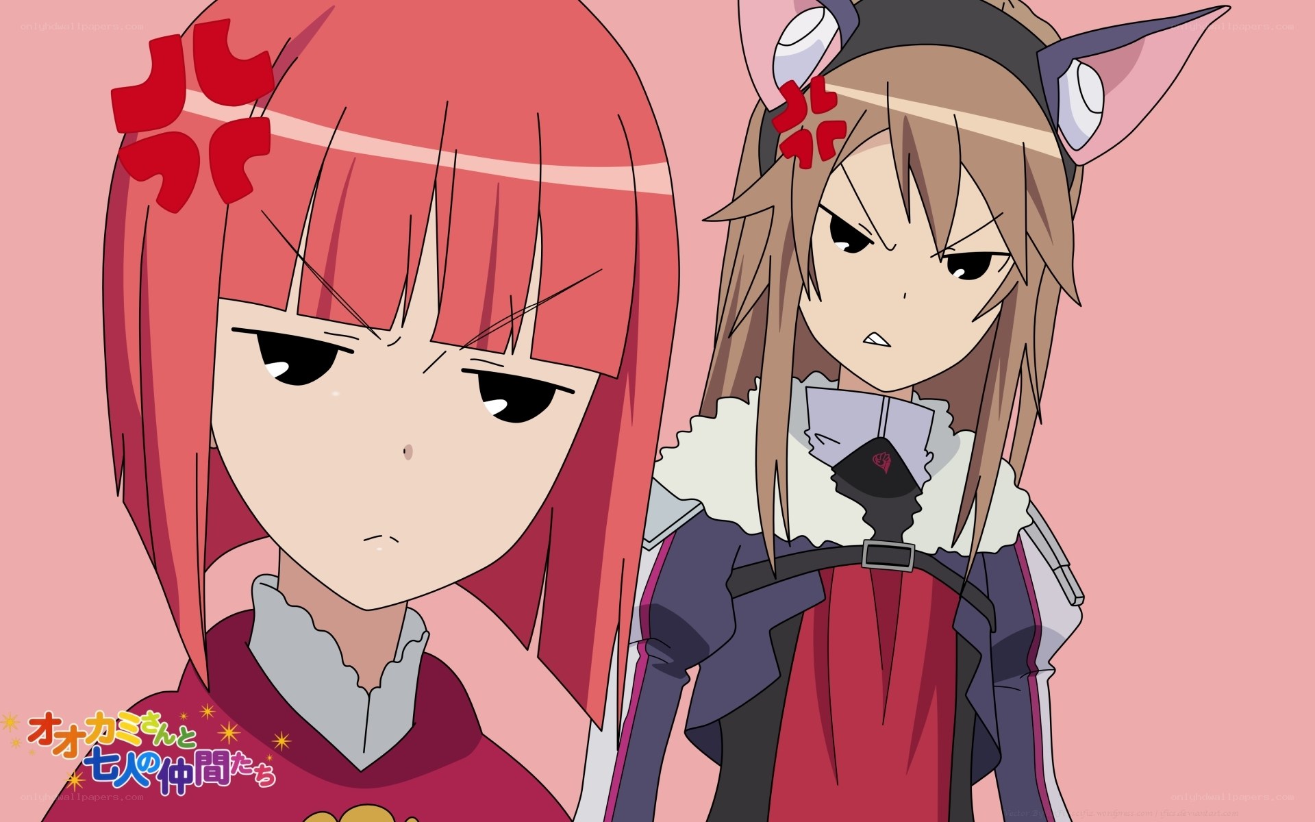 Two anime girls with angry expressions