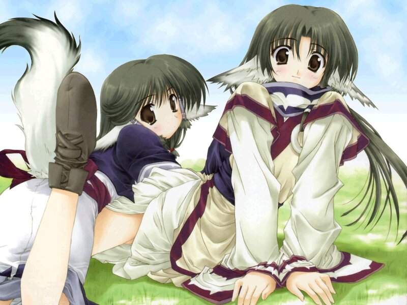 Two anime girls with animal ears