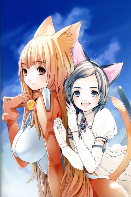 two anime girls with animal ears