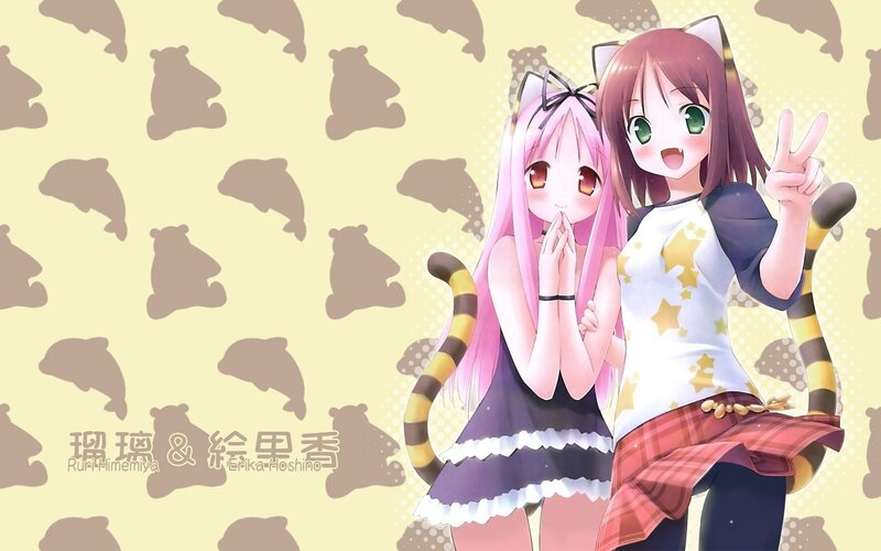 Two anime girls with animal ears