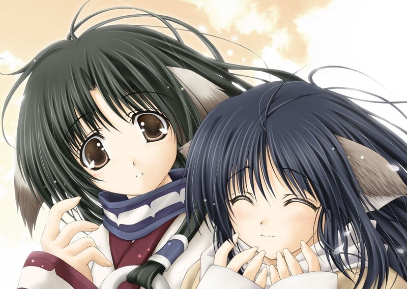 Two anime girls with animal ears
